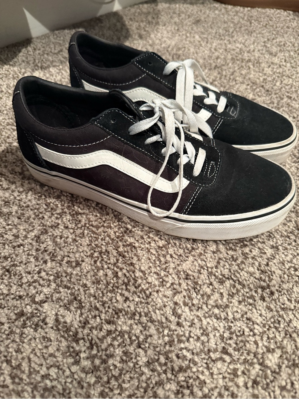 Vans Black and White Old Skool Low Top Sneakers